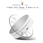 Plateau tournant intelligent de 13,8 cm avec miroir, chargement USB et rotation à 360°, support idéal pour la prise de photos et de vidéos, supporte jusqu'à 3 kg, miroir de 13,8 cm / Alimentation USB (W)