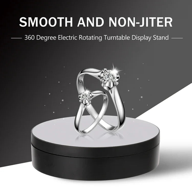 Plateau tournant intelligent de 13,8 cm avec miroir, chargement USB et rotation à 360°, support idéal pour la prise de photos et de vidéos, supporte jusqu'à 3 kg, miroir de 13,8 cm / Alimentation USB (W)