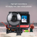 Protection d'objectif en verre trempé avec cadre pour appareil photo panoramique Insta360one R, compatible avec Insta360 One R