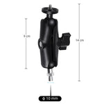 Support de fixation pour moto avec tige de connexion M10 de 9 cm, adaptateur pour trépied et vis inclus, compatible avec GoPro, Insta360, DJI et autres caméras d'action.