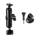 Support de rétroviseur moto à rotule de 20 mm avec tige de connexion de 9 cm, adaptateur pour trépied et vis inclus pour GoPro, Insta360, DJI et autres caméras d'action.