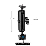 Support de rétroviseur moto à rotule de 20 mm avec tige de connexion de 9 cm, adaptateur pour trépied et vis inclus pour GoPro, Insta360, DJI et autres caméras d'action.