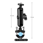 Support de fixation pour guidon de moto avec rotule de 20 mm, tige de connexion de 9 cm, adaptateur pour trépied et vis inclus, compatible avec GoPro, Insta360, DJI et autres caméras d'action.