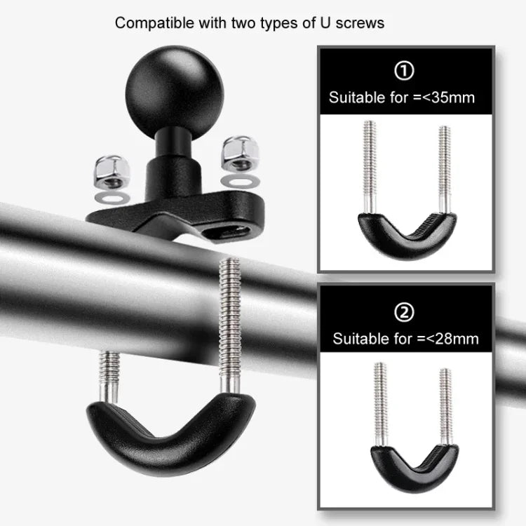 Support de fixation pour guidon de moto avec rotule de 20 mm, tige de connexion de 9 cm, adaptateur pour trépied et vis inclus, compatible avec GoPro, Insta360, DJI et autres caméras d'action.