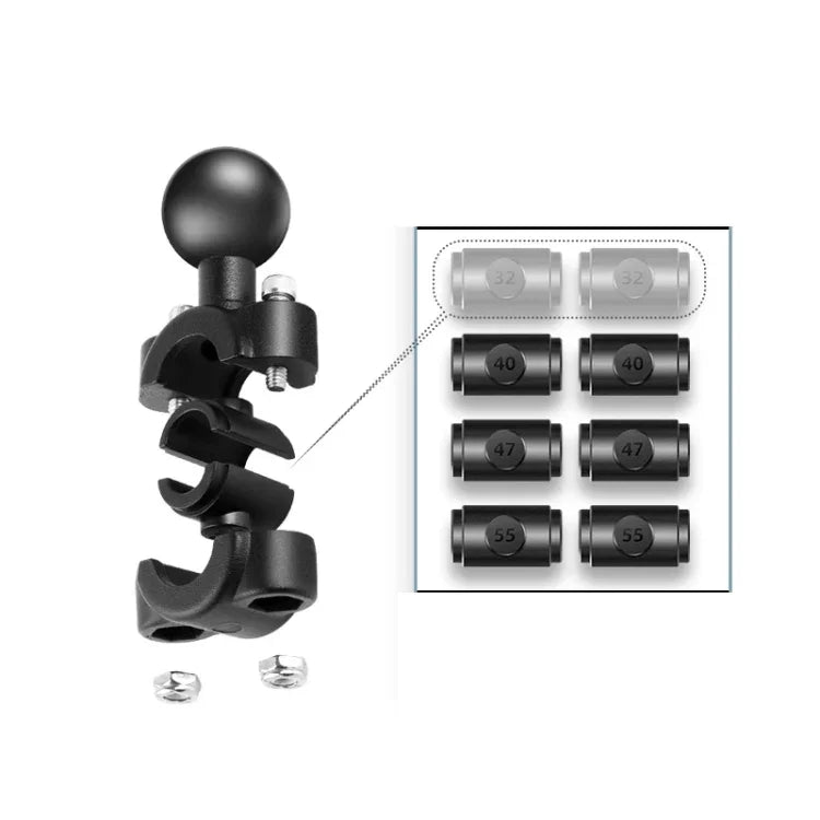 Support de rétroviseur moto à rotule de 25 mm avec 4 joints différents pour GoPro, Insta360, DJI et autres caméras d'action.