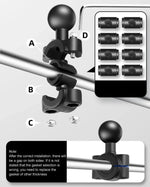 Support de rétroviseur moto à rotule de 25 mm avec 4 joints différents pour GoPro, Insta360, DJI et autres caméras d'action.