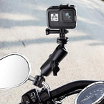 Support de fixation pour moto avec rotule de 25 mm et vis M10, compatible avec GoPro, Insta360, DJI et autres caméras d'action.