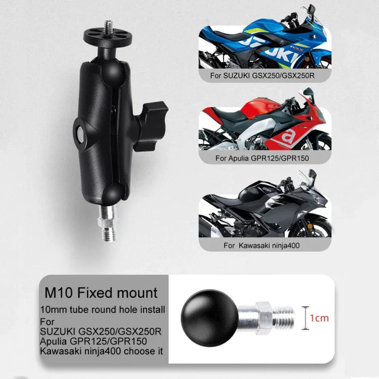 Support de fixation pour moto avec tige de connexion de 6 cm, compatible avec GoPro, Insta360, DJI et autres caméras d'action.