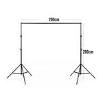 Kit de support de fond de studio photo 200x200cm avec barres transversales, 200x200cm