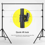 Kit de support de fond de studio photo 200x200cm avec barres transversales, 200x200cm