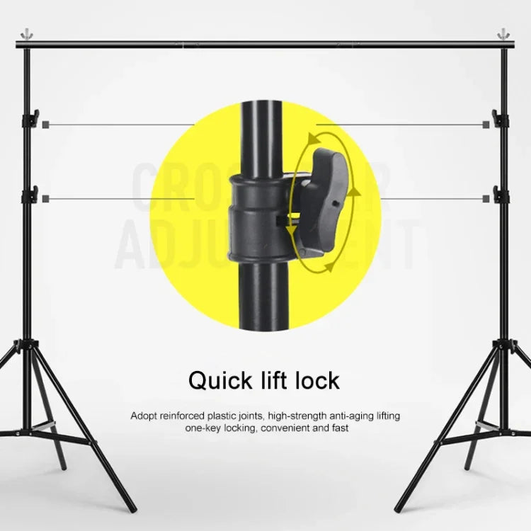 Kit de support de fond de studio photo 200x200cm avec barres transversales, 200x200cm