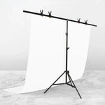 Support de fond de studio photo en forme de T 200 x 200 cm avec barres transversales et pinces, fond non inclus, 200 x 200 cm