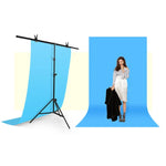 Support de fond de studio photo en forme de T 200 x 200 cm avec barres transversales et pinces, fond non inclus, 200 x 200 cm