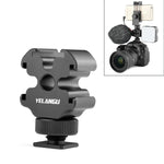 Support de fixation pour griffe flash YELANGU YLG0601A A68 à 3 têtes, adaptateur pour microphone et flash, support métallique