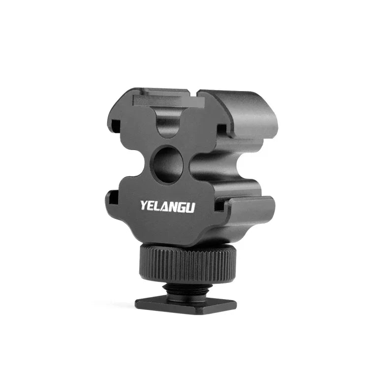 Support de fixation pour griffe flash YELANGU YLG0601A A68 à 3 têtes, adaptateur pour microphone et flash, support métallique