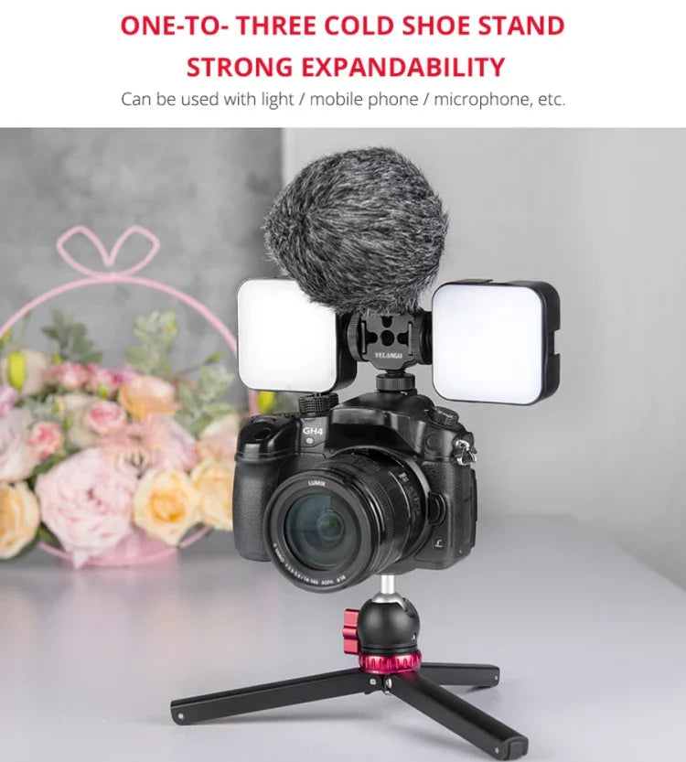 Support de fixation pour griffe flash YELANGU YLG0601A A68 à 3 têtes, adaptateur pour microphone et flash, support métallique