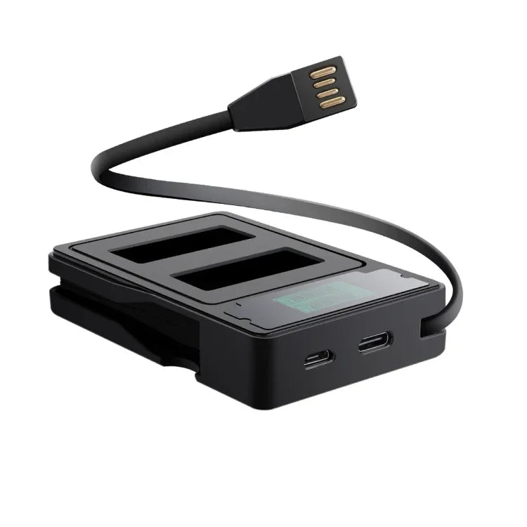 Chargeur double batterie avec écran LCD et affichage de la capacité de charge pour GoPro HERO9 Black / HERO10 Black
