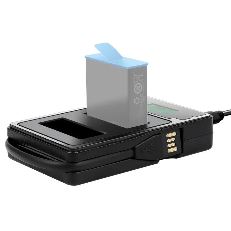 Chargeur double batterie avec écran LCD et affichage de la capacité de charge pour GoPro HERO9 Black / HERO10 Black
