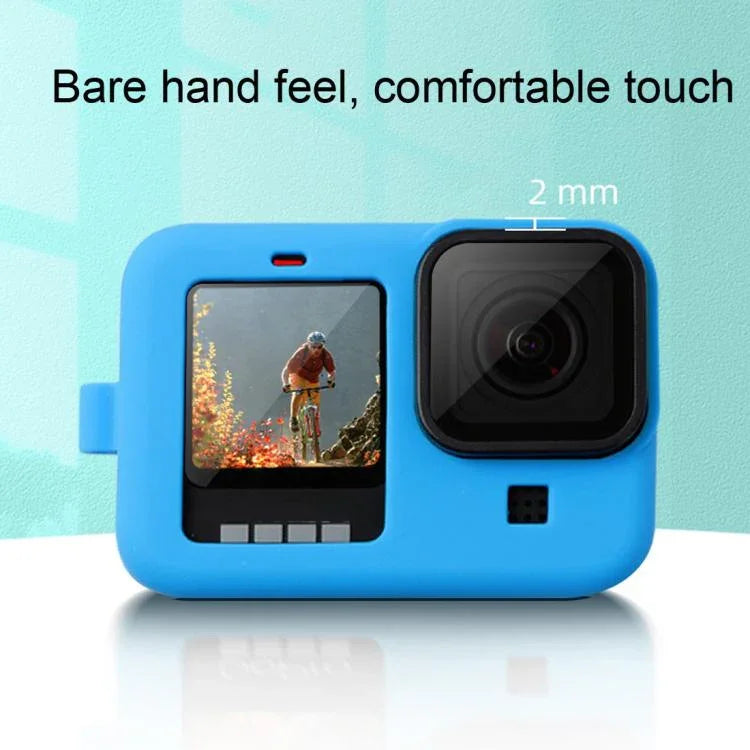 Étui de protection en silicone pour GoPro HERO10 Black / HERO9 Black avec dragonne et cache-objectif, pour GoPro HERO10 Black