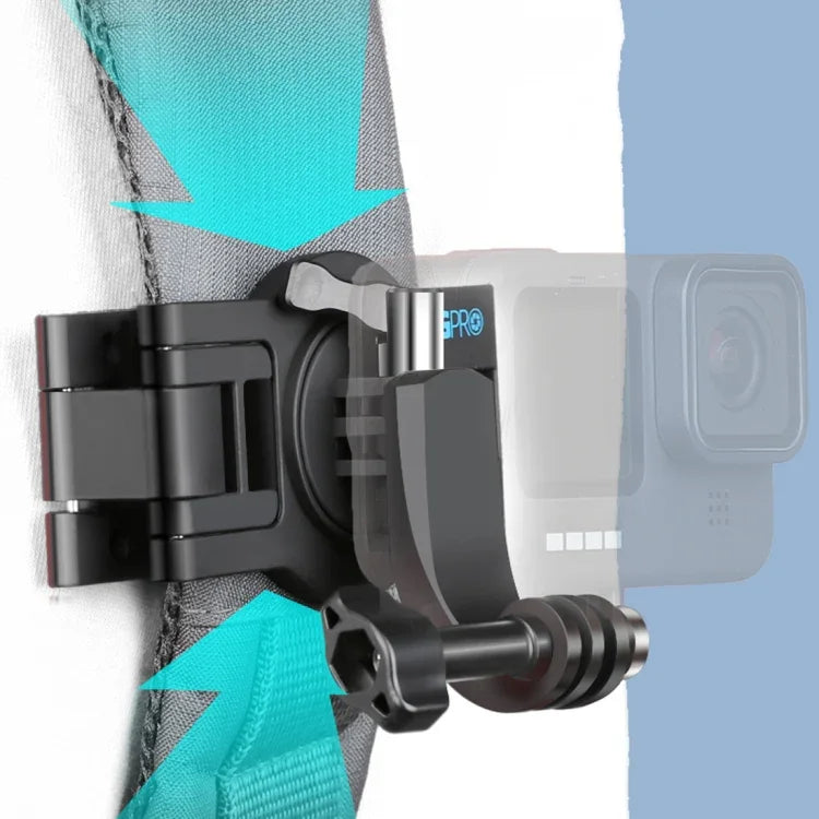Support de sac à dos à bandoulière rotatif à 360 degrés RUIGPRO avec sangle de fixation rapide pour GoPro, Insta360, DJI et autres caméras d'action