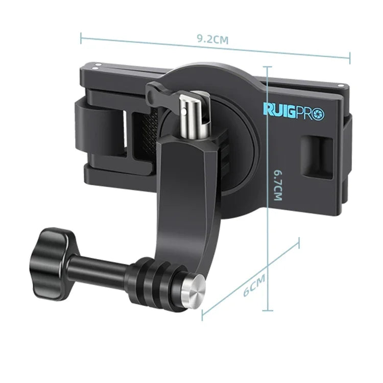 Support de sac à dos à bandoulière rotatif à 360 degrés RUIGPRO avec sangle de fixation rapide pour GoPro, Insta360, DJI et autres caméras d'action