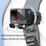 Support de sac à dos à bandoulière rotatif à 360 degrés RUIGPRO avec sangle de fixation rapide pour GoPro, Insta360, DJI et autres caméras d'action
