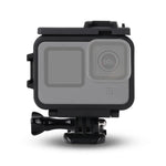 Boîtier de protection à cadre en plastique pour GoPro HERO10 Black / HERO9 Black, avec boucle de fixation et vis longue.