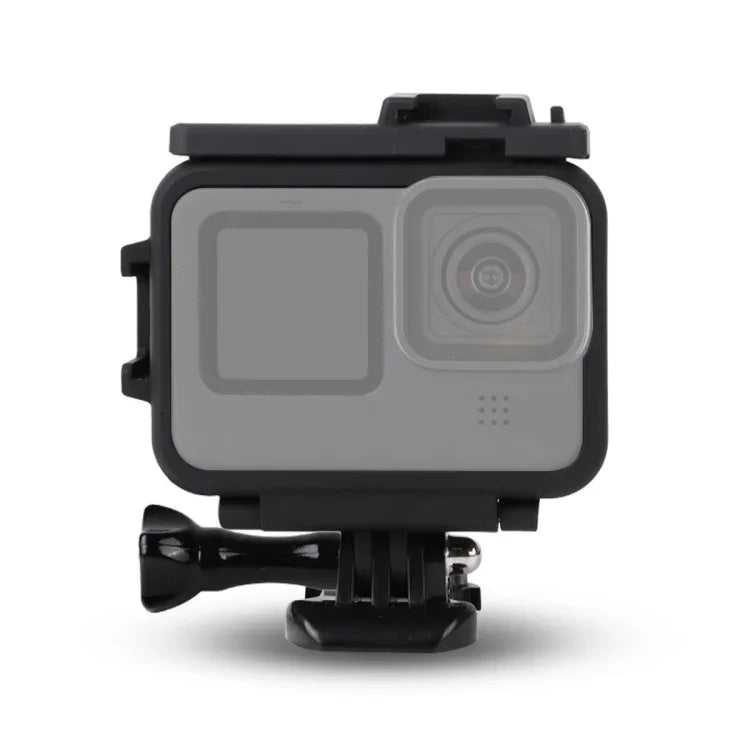Boîtier de protection à cadre en plastique pour GoPro HERO10 Black / HERO9 Black, avec boucle de fixation et vis longue.