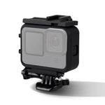 Boîtier de protection à cadre en plastique pour GoPro HERO10 Black / HERO9 Black, avec boucle de fixation et vis longue.