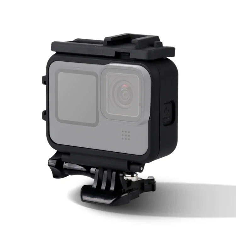 Boîtier de protection à cadre en plastique pour GoPro HERO10 Black / HERO9 Black, avec boucle de fixation et vis longue.