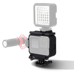 Boîtier de protection à cadre en plastique pour GoPro HERO10 Black / HERO9 Black, avec boucle de fixation et vis longue.