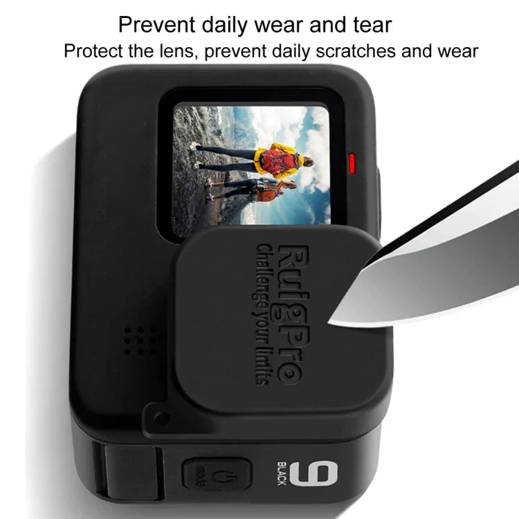 RUIGPRO pour GoPro HERO10 Black / HERO9 Black : capuchon de protection d'objectif en caoutchouc souple résistant aux rayures, compatible avec GoPro HERO9 Black