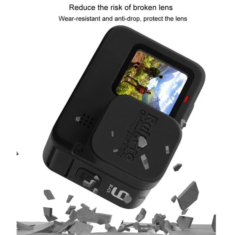 RUIGPRO pour GoPro HERO10 Black / HERO9 Black : capuchon de protection d'objectif en caoutchouc souple résistant aux rayures, compatible avec GoPro HERO9 Black