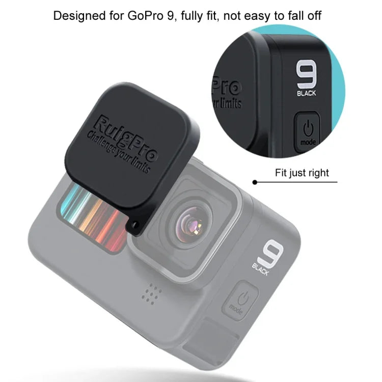 RUIGPRO pour GoPro HERO10 Black / HERO9 Black : capuchon de protection d'objectif en caoutchouc souple résistant aux rayures, compatible avec GoPro HERO9 Black