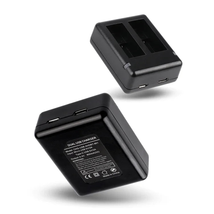 Chargeur double USB avec câble et témoin lumineux pour GoPro HERO9 Black / HERO10 Black / HERO11 Black / HERO12 Black, pour GoPro HERO9 Black