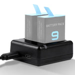 Chargeur double USB avec câble et témoin lumineux pour GoPro HERO9 Black / HERO10 Black / HERO11 Black / HERO12 Black, pour GoPro HERO9 Black