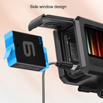 Boîtier de protection avec cadre en plastique ABS pour GoPro HERO10 Black / HERO9 Black, fixation basique par boucle et vis.