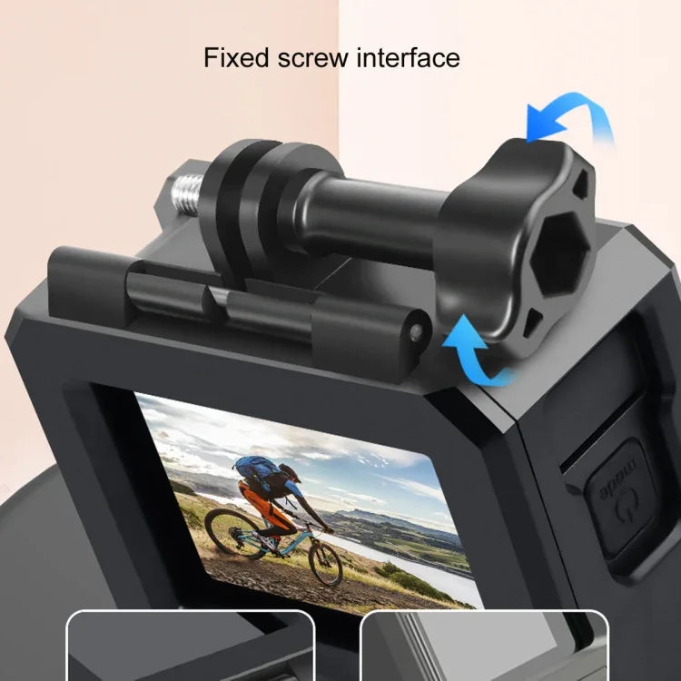 Boîtier de protection avec cadre en plastique ABS pour GoPro HERO10 Black / HERO9 Black, fixation basique par boucle et vis.