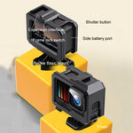 Boîtier de protection avec cadre en plastique ABS pour GoPro HERO10 Black / HERO9 Black, fixation basique par boucle et vis.