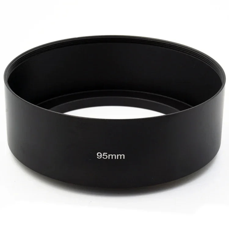 Pare-soleil tubulaire droit entièrement métallique, filetage 95 mm, pour téléobjectif moyen, 95 mm