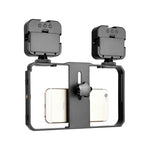 YELANGU PC201 YLG1801A Kit de stabilisateur vidéo LED pour selfies, avec poignée et support en plastique, idéal pour le vlogging et les diffusions en direct.
