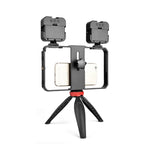 YELANGU PC203 YLG1801C Kit trépied/support de caméra LED pour selfies, vidéo, vlogging et diffusion en direct, avec poignée et stabilisateur en plastique.