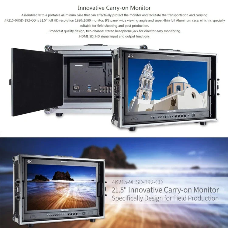 Moniteur de terrain SEETEC 4K215-9HSD-CO 1920x1080 21,5 pouces SDI / HDMI Full HD pour caméra de réalisation, 4K215-9HSD-CO