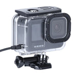 Boîtier de protection antichoc et anti-poussière avec orifice de chargement, boucle et fixation de base (vis incluses) pour GoPro HERO10 Black / HERO9 Black