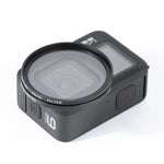 Filtre UV professionnel RUIGPRO 52 mm pour GoPro HERO10 Black / HERO9 Black, avec bague d'adaptation et bouchon d'objectif.