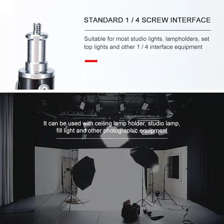 TRIOPO Oubao 1,9 m trépied en métal pour lampe de studio portable, hauteur 1,9 m