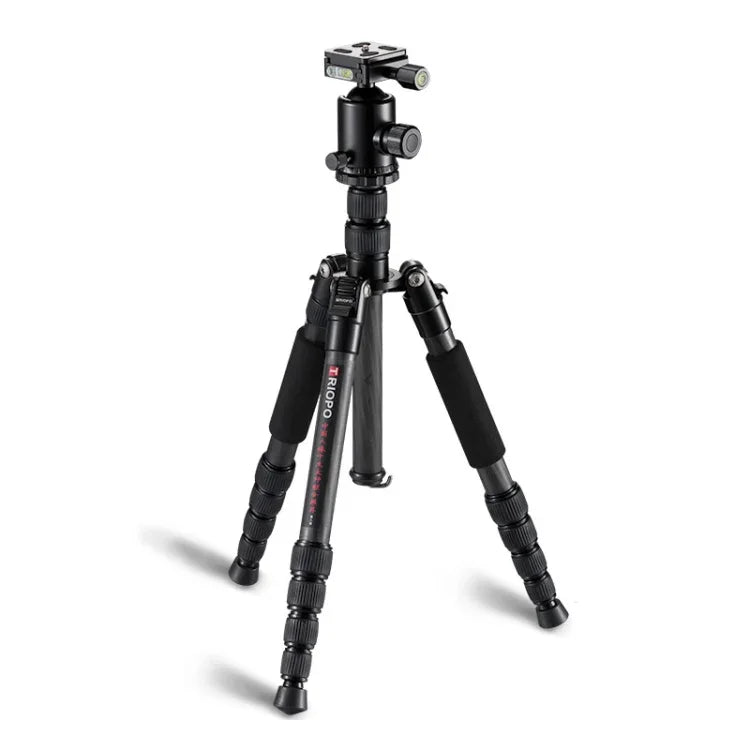 Trépied portable réglable en fibre de carbone TRIOPO T259G+Q2 avec rotule Q-2 pour appareil photo reflex, T259G+Q2