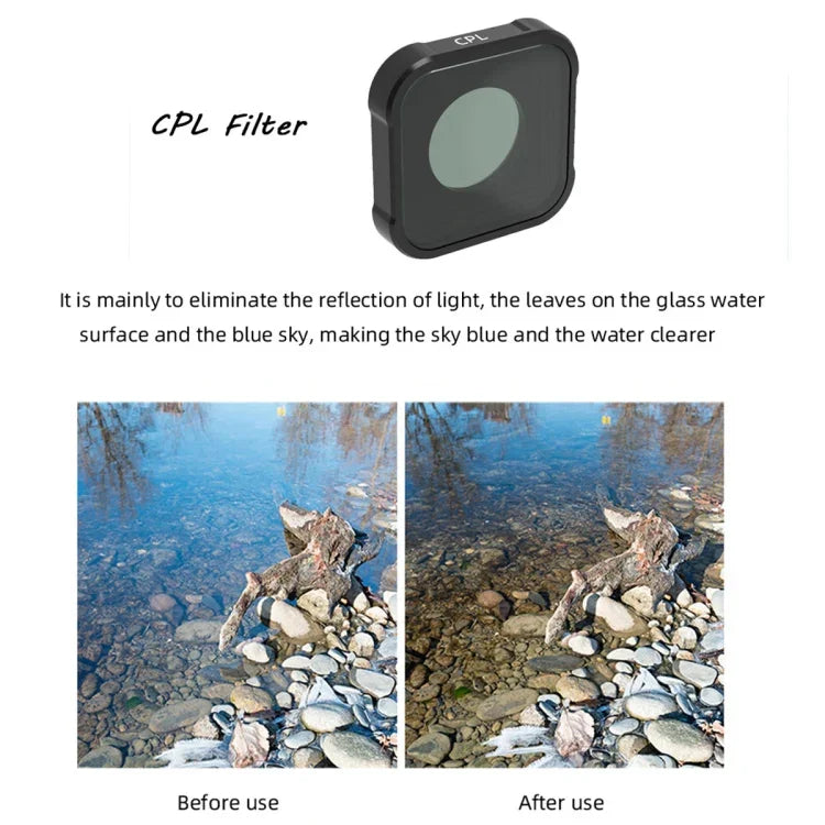 Filtre CPL série JSR KB pour GoPro HERO13 Black /12 Black /11 Black /10 Black /9 Black, CPL