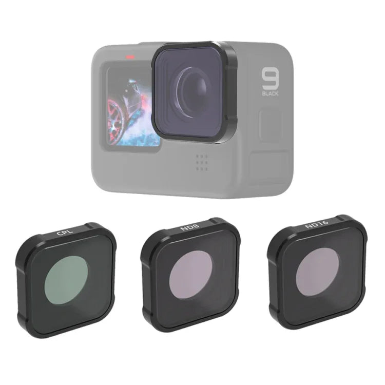 Filtre d'objectif JSR série KB CPL+ND8+ND16 pour GoPro HERO13 Black /12 Black /11 Black /10 Black /9 Black, 3 en 1