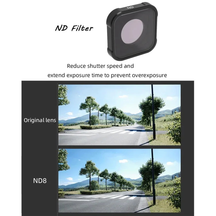 Filtre d'objectif JSR série KB CPL+ND8+ND16 pour GoPro HERO13 Black /12 Black /11 Black /10 Black /9 Black, 3 en 1